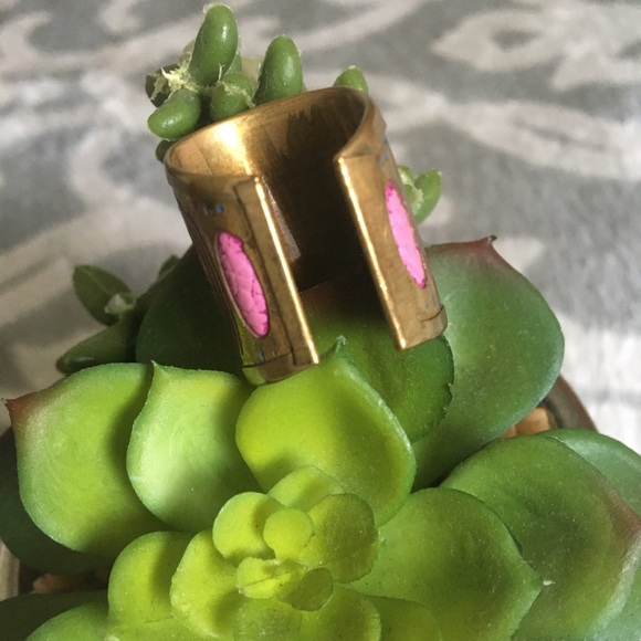 Pink & Gold cuff ring witchy - Picture 2 of 2